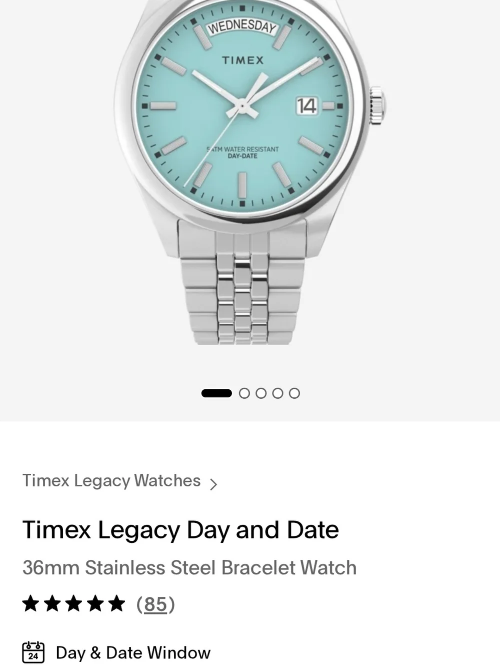 Timex Legacy Day And Date Watch in Turquoise Brand New In Box With Tags